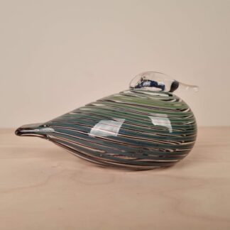 Oiva Toikka for Nuutajärvi, fugl i mundblæst glas i grønne nuancer - 13,5cm