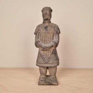 Kinesisk kriger figur i terracotta, fra 1970erne - 29cm