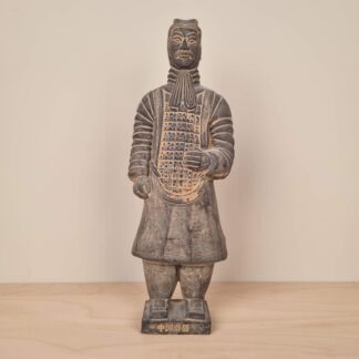 Kinesisk kriger figur i terracotta, fra 1970erne - 28cm